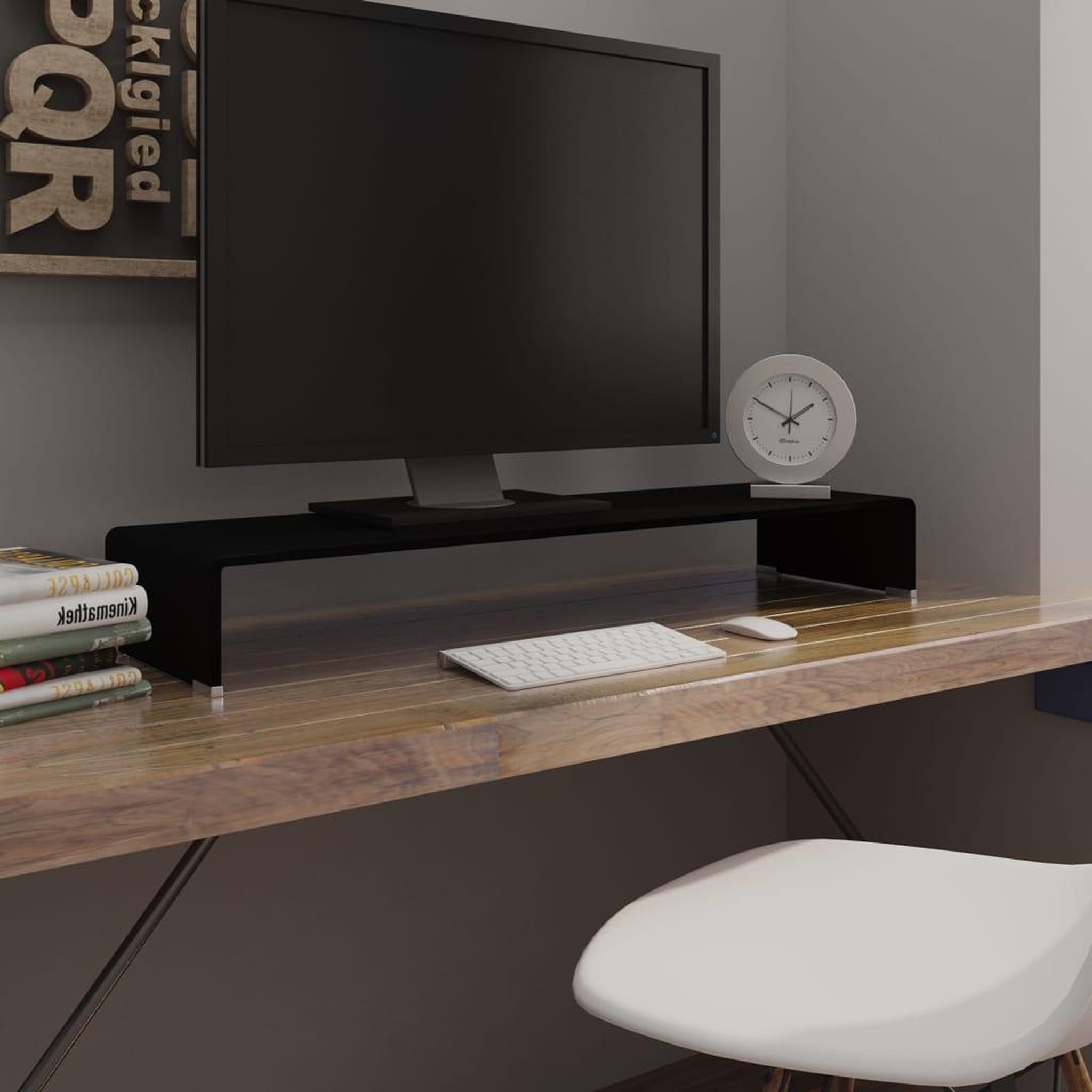 Voir la diapositive 1 : VIDAXL Meuble TV/support pour moniteur 100x30x13 cm verre noir