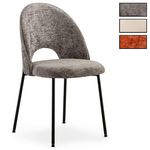 IDIMEX Lot de 2 chaises SERENA en tissu. Coloris disponibles : Orange