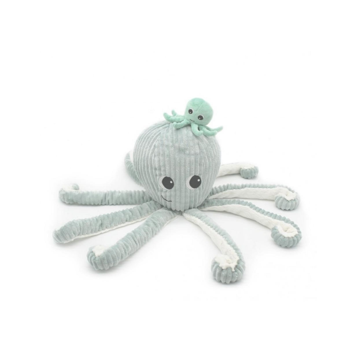 LES DEGLINGOS Peluche Ptipotos Pieuvre Maman Bebe Menthe - Peluche Douce et Câline