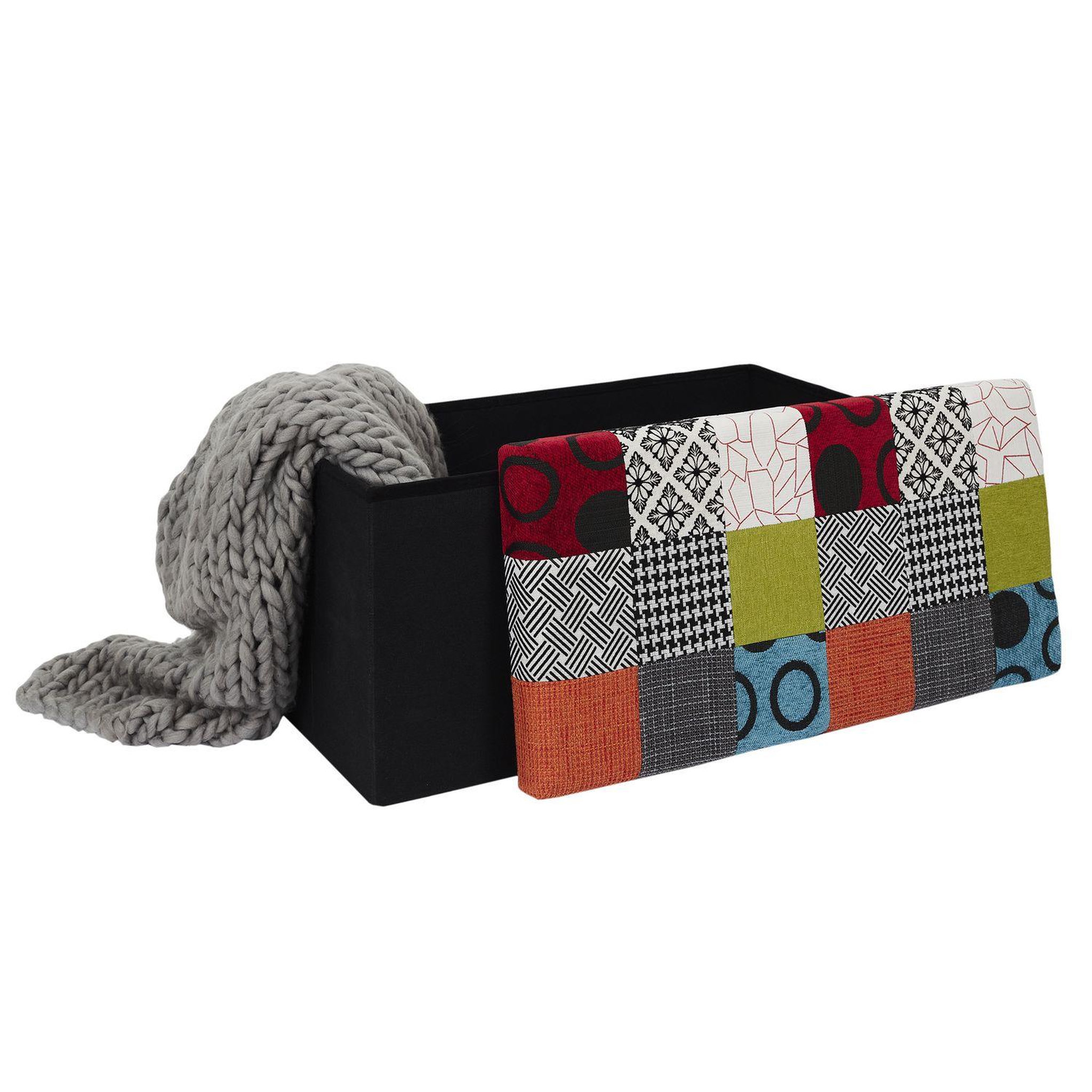 Voir la diapositive 2 : The Home Deco Factory Coffre de rangement pliablepatchwork - multicolor