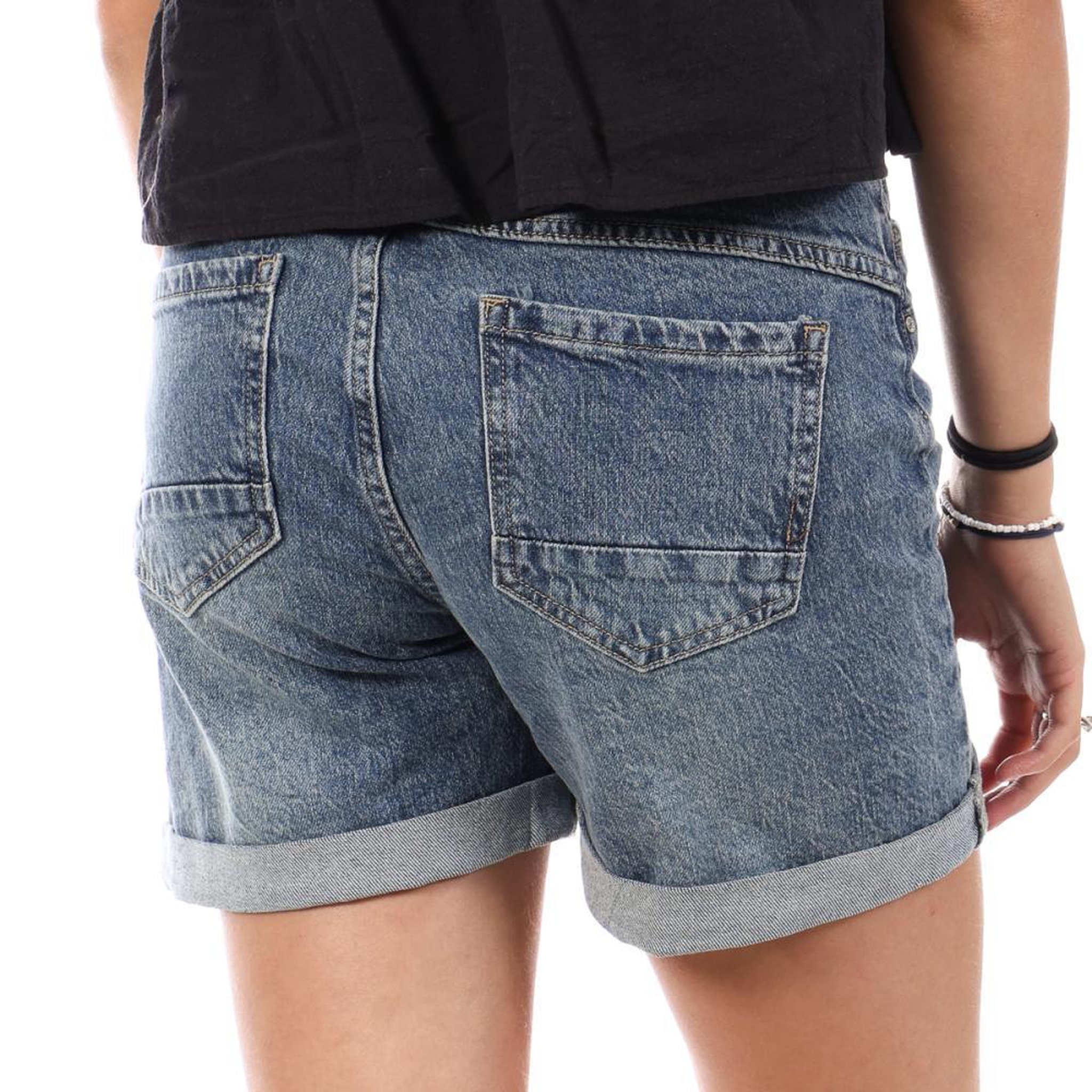 Voir la diapositive 2 : MONDAY PREMIUM Bermuda en Jean Bleu Femme Monday Premium Bermuda Bouton