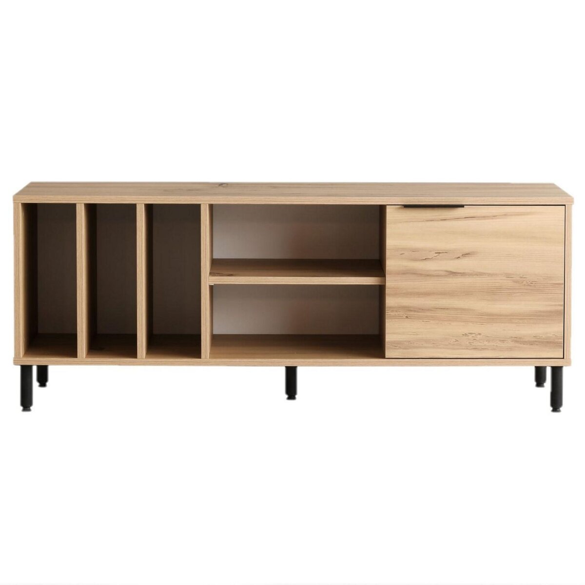 TOILINUX Meuble TV avec multi-rangements en panneaux de particules - Beige