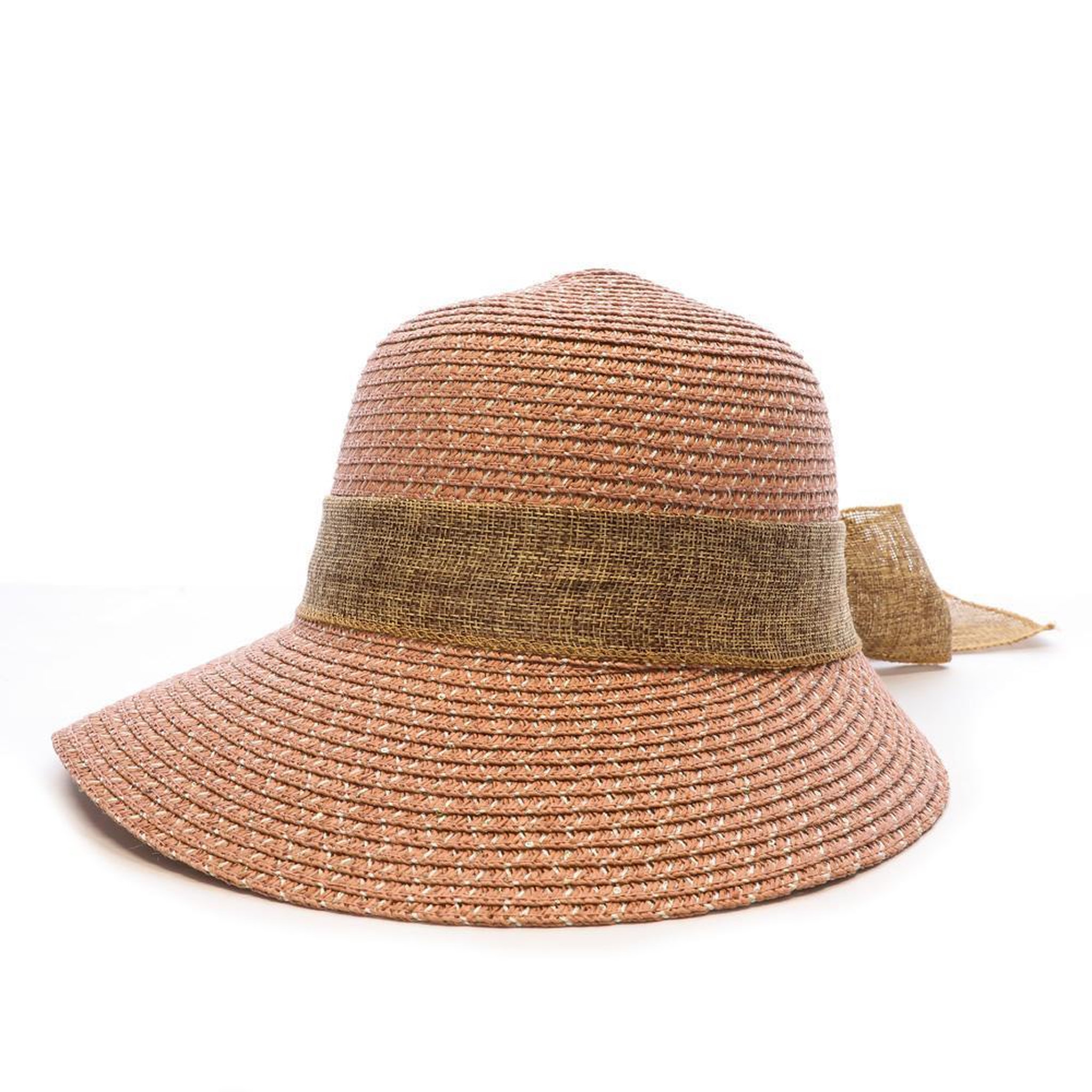 Vero Moda Chapeau de soleil en paille rose via lorenzo pan coupe ocean. Coloris disponibles : Rose