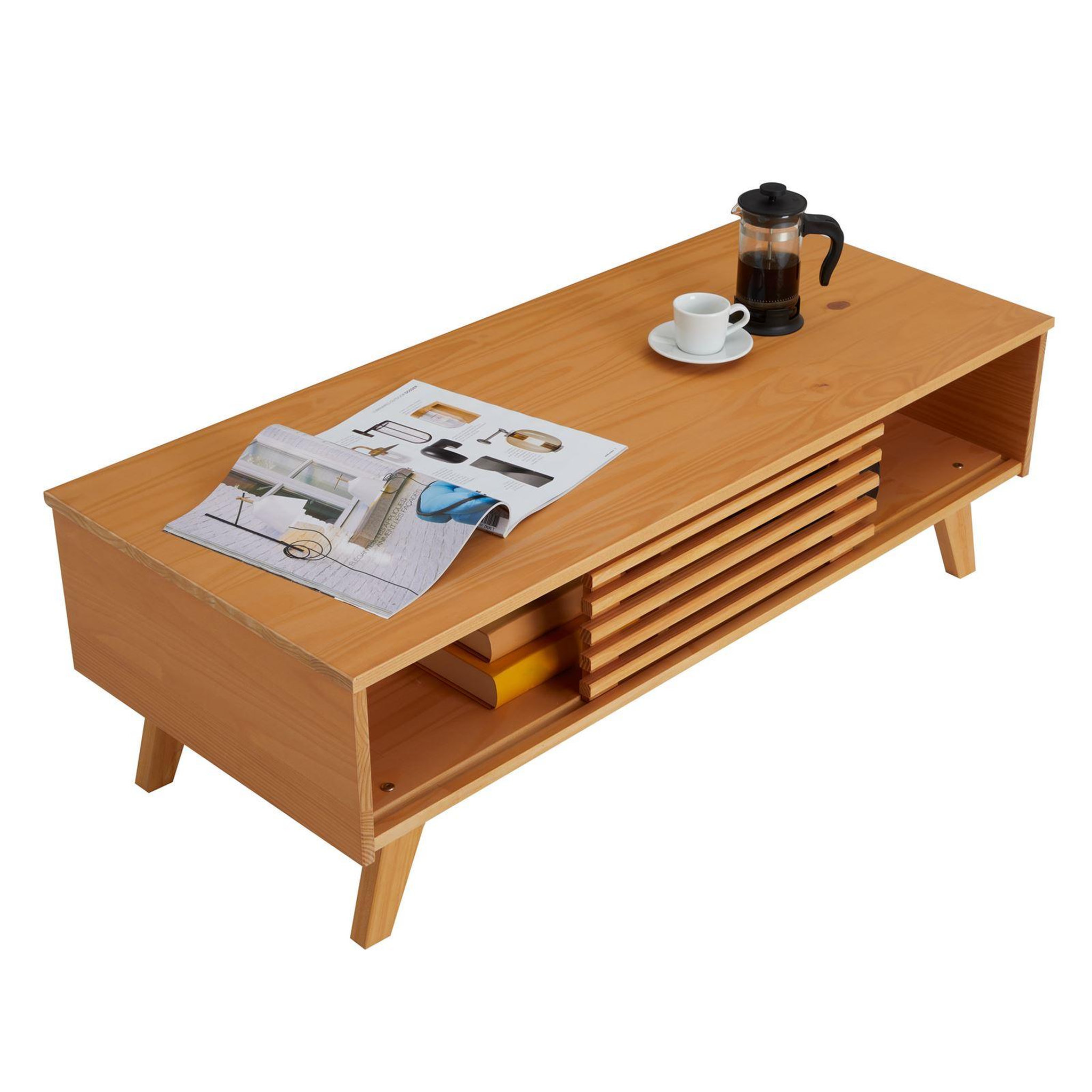 Voir la diapositive 5 : IDIMEX Table basse SEAN avec niches, en pin massif