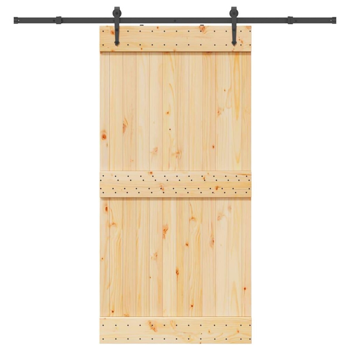 VIDAXL Porte coulissante et kit de quincaillerie 100x210 cm pin massif