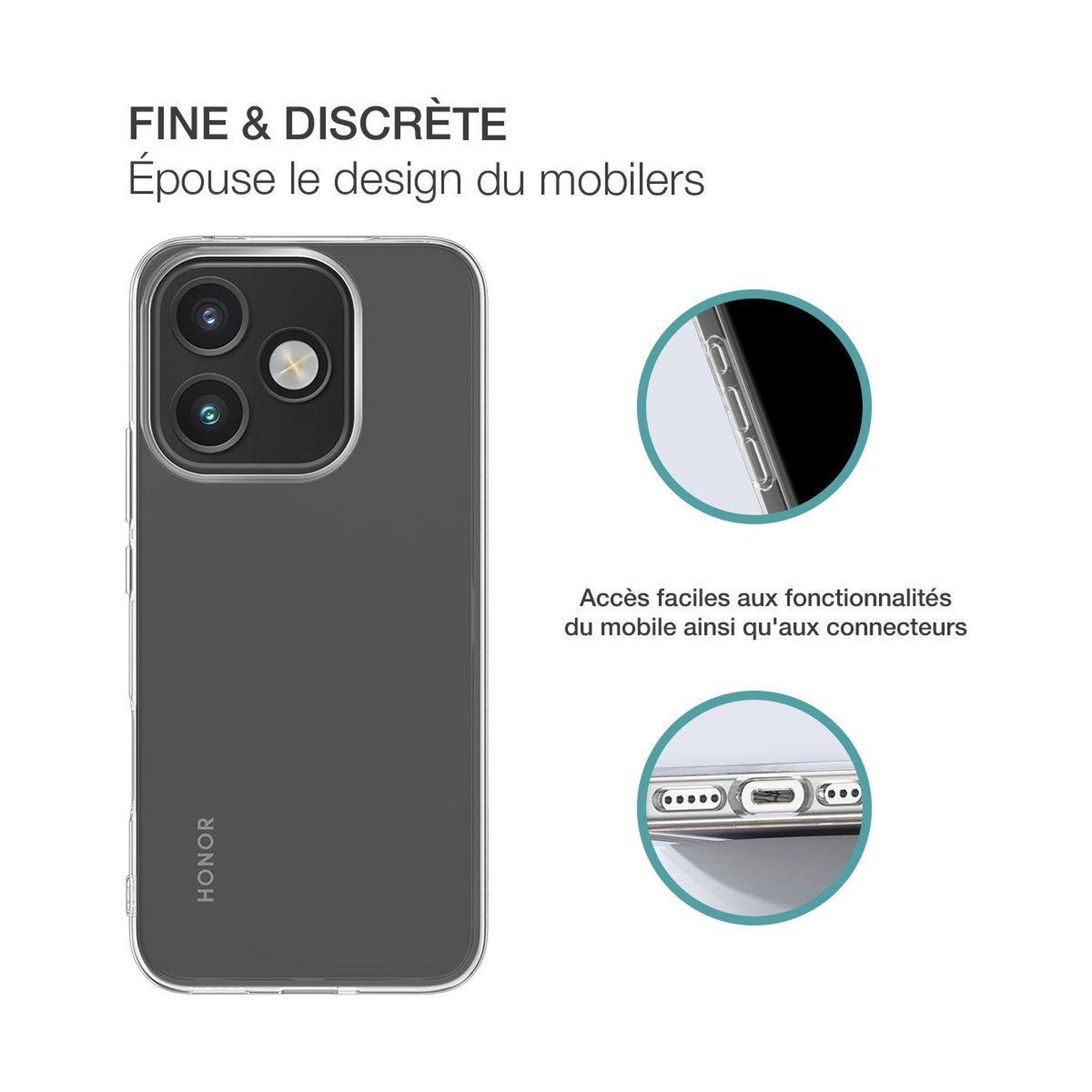 Voir la diapositive 3 : Bigben Connected Coque silisoft transparente honor 600 lite rec