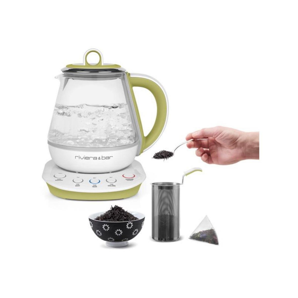 Riviera & Bar Théière 0.8l 800w blanc et vert - BTH244