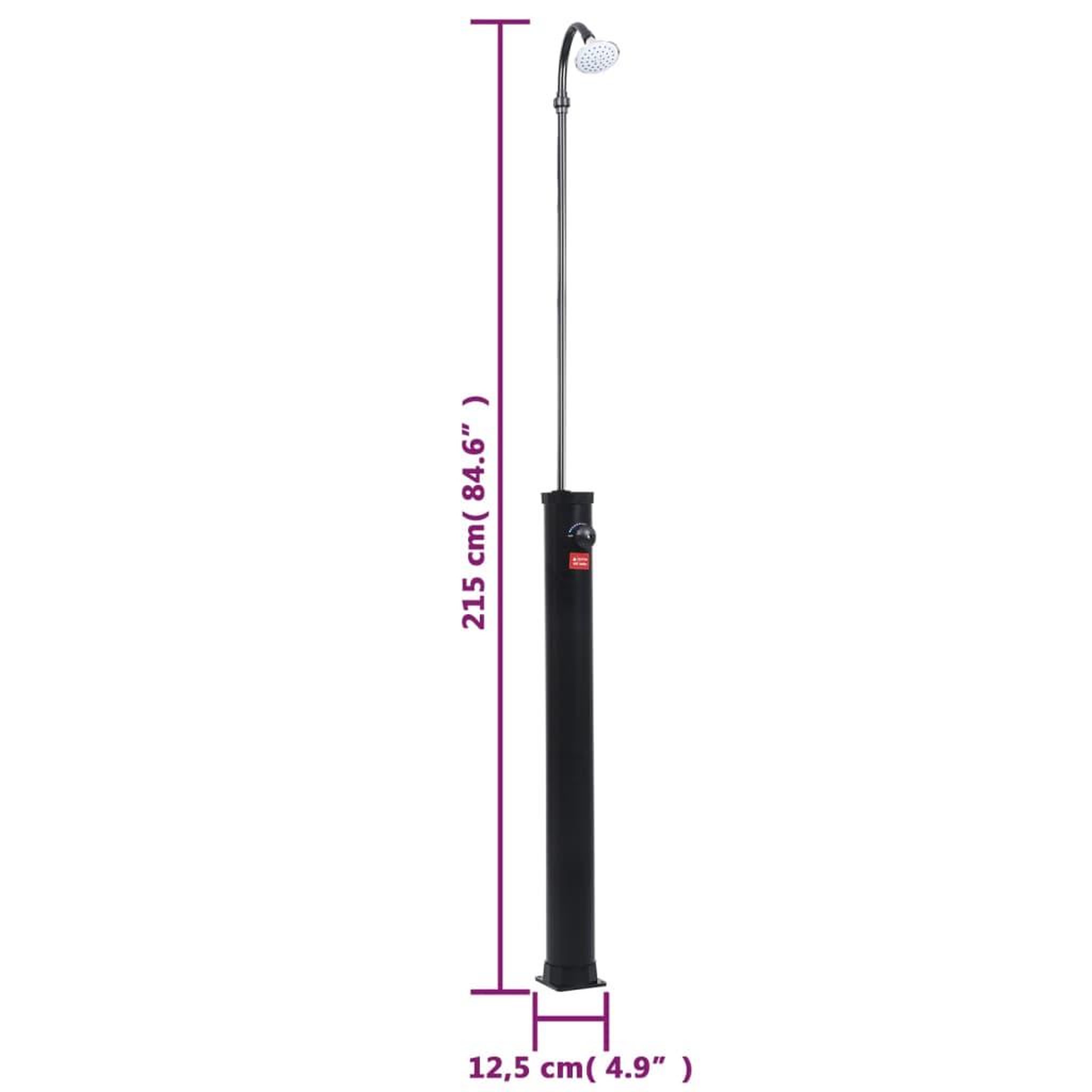 Voir la diapositive 6 : VIDAXL Douche solaire de jardin Noir 215 cm 8 L