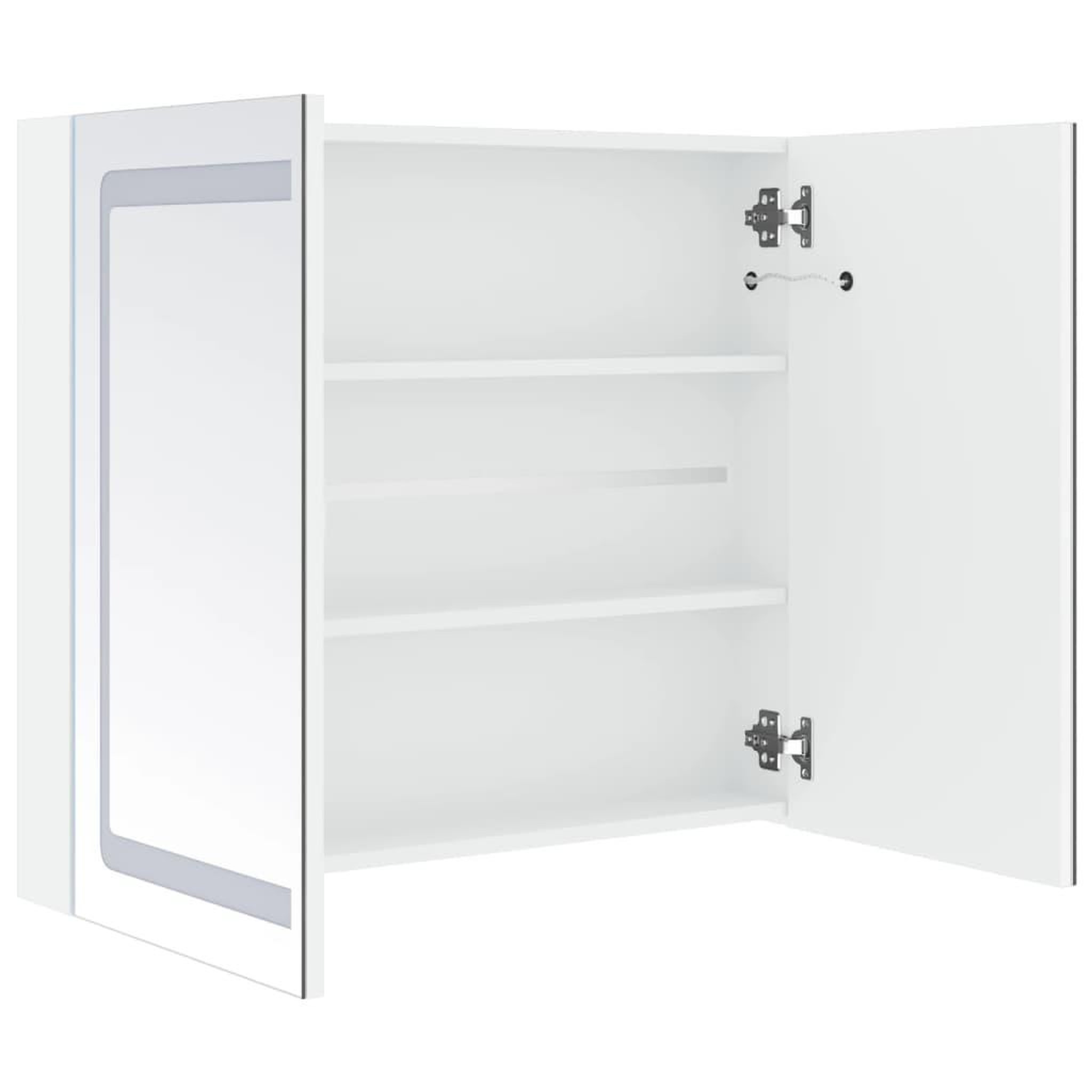 Voir la diapositive 5 : VIDAXL Armoire de salle de bain a miroir led 80x12,2x68 cm