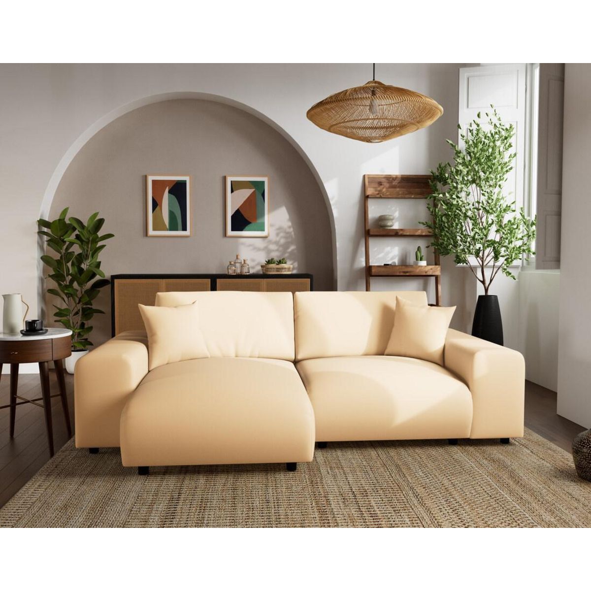 LISA DESIGN Garance - canapé d'angle réversible 4 places en simili