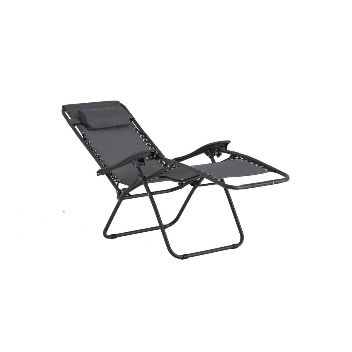 CONCEPT USINE Transat inclinable noir et gris foncé MANIHI