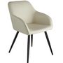 Voir la diapositive 2 : tectake Ensemble de 8 chaises en cuir synthétique en tissu  crème/noir