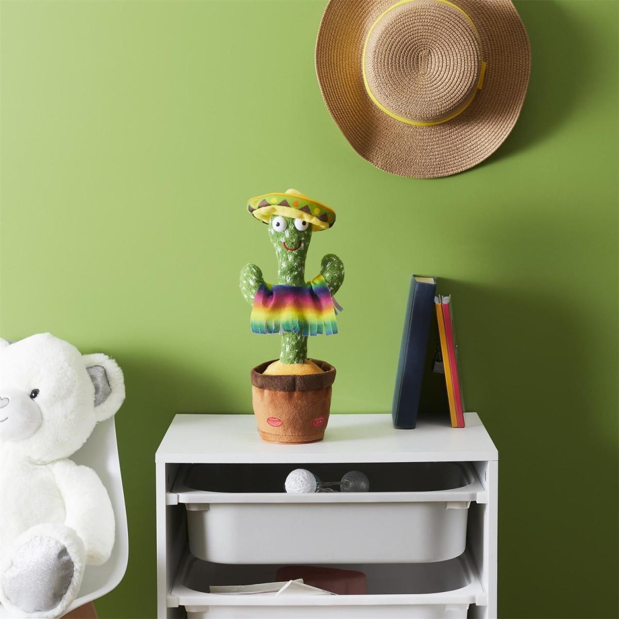 Voir la diapositive 3 : Jeux 2 momes Peluche Déco  Cactus Musical Dansant  31cm Vert