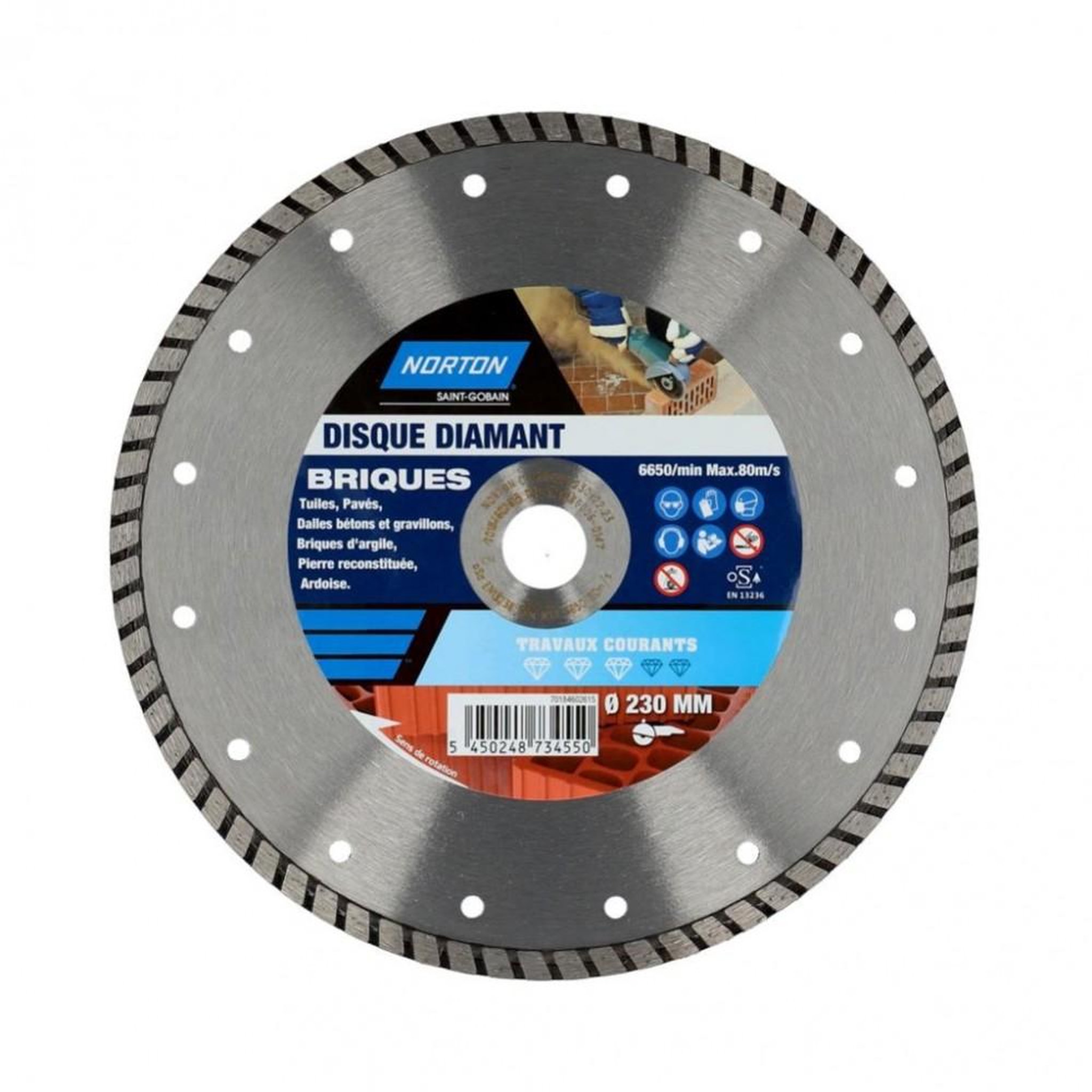 Norton Disque diamant courant segmenté pour brique NORTON, Diam.230 mm