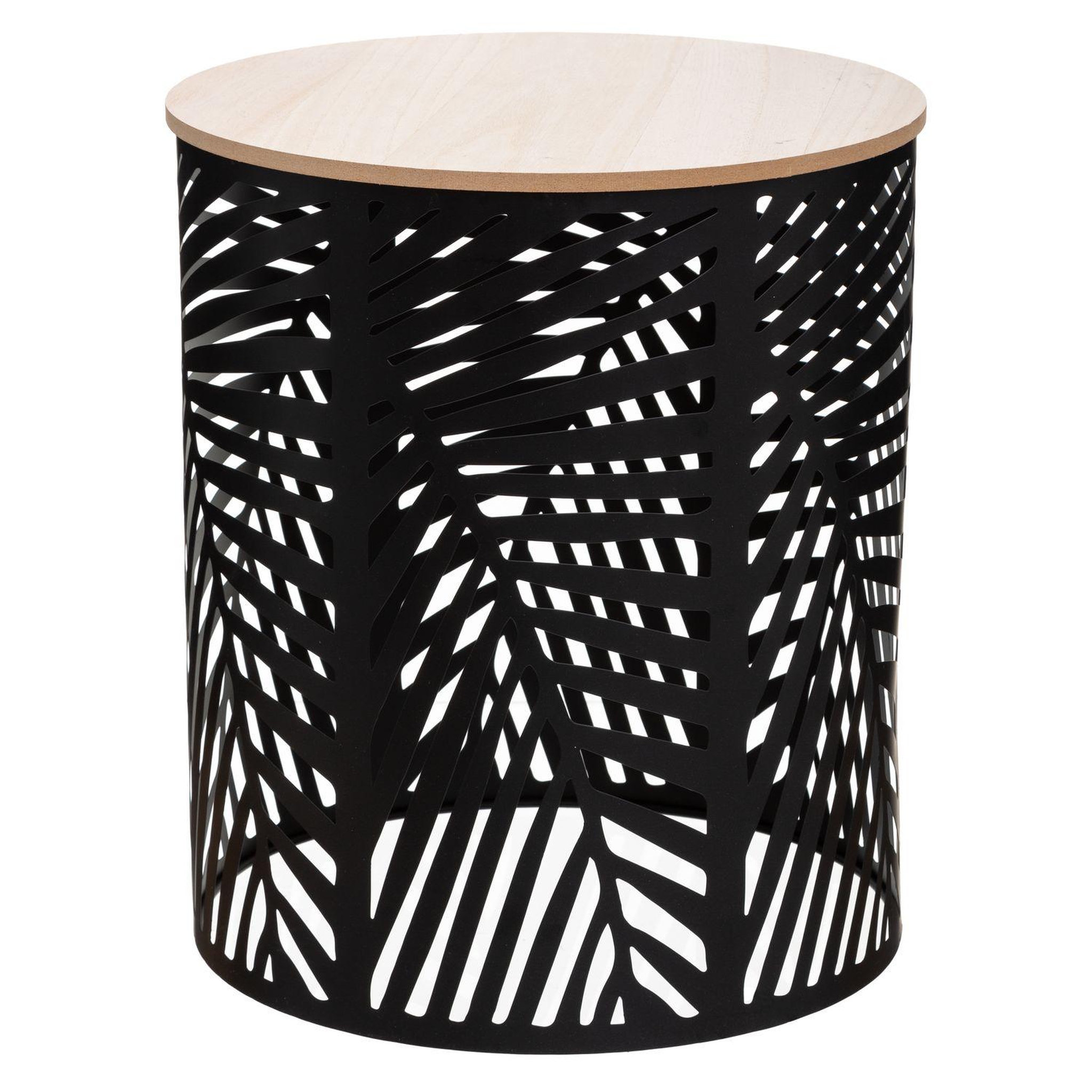 Voir la diapositive 2 : ATMOSPHERA 2 tables d'appoint design métal bois contempo - noir