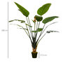 Voir la diapositive 3 : HOMCOM Plante artificielle Strelitzia H. 180 cm branches lichen feuilles fleurs grand réalisme pot inclus
