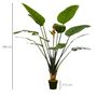 Voir la diapositive 3 : HOMCOM Plante artificielle Strelitzia H. 180 cm branches lichen feuilles fleurs grand réalisme pot inclus