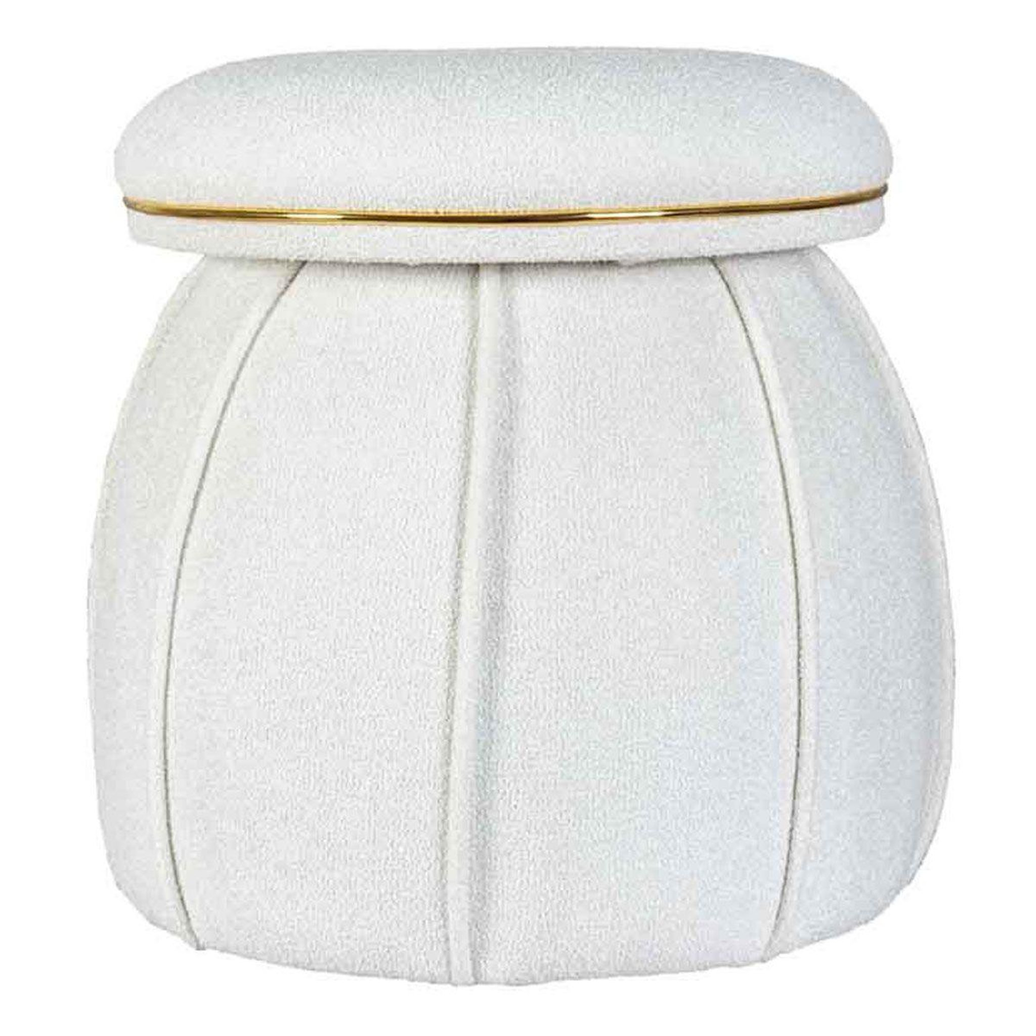 Paris Prix Tabouret rond déco  corin  55cm blanc & or
