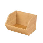URBAN LIVING Organisateur empilable en bambou - L. 16 x l. 18 x H. 12 cm