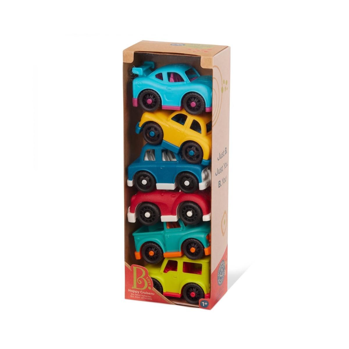 mybtoys Boite de 6 minis vehicules colorés