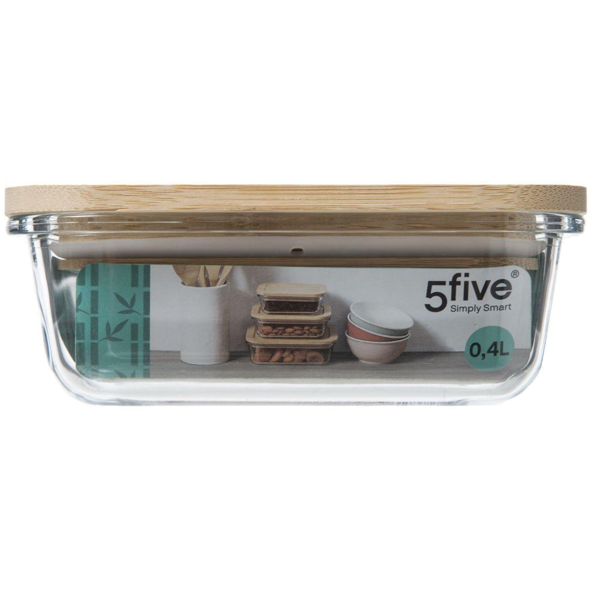 FIVE Bocal en Verre  Bambou  0,38L Transparent