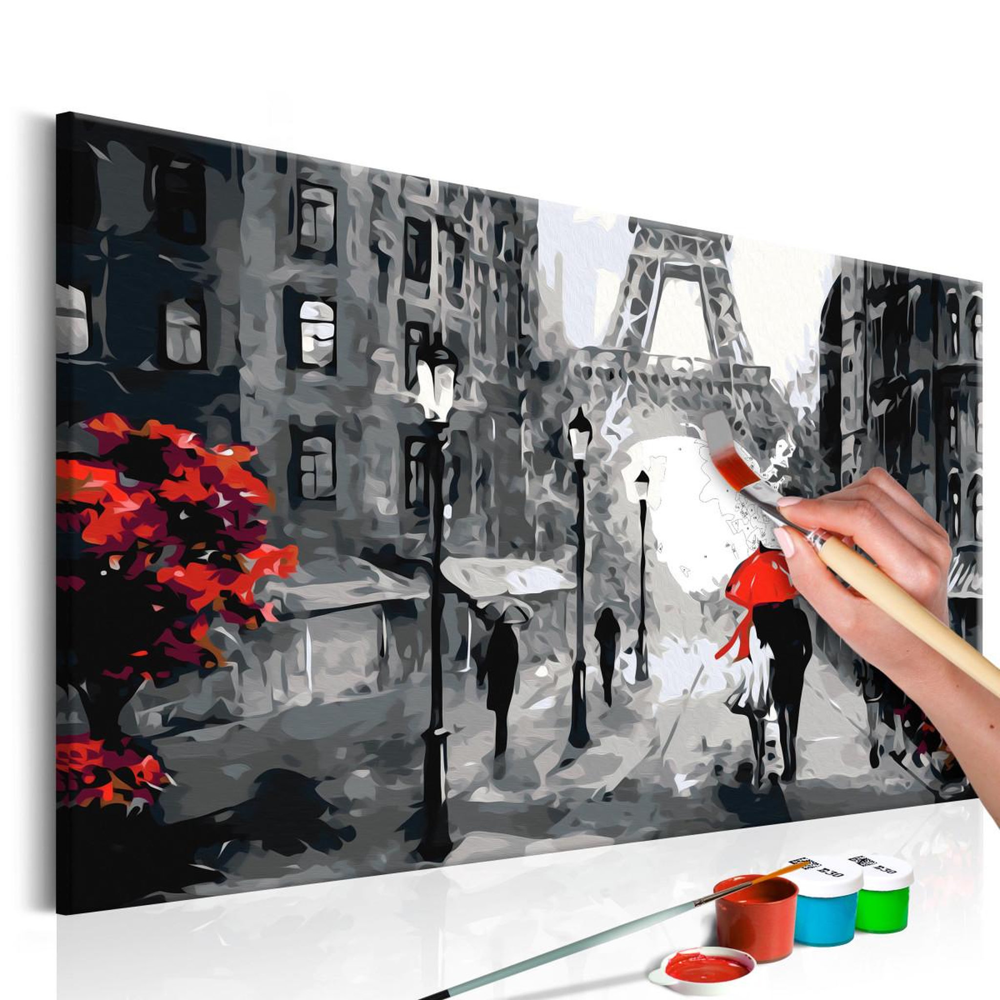 Voir la diapositive 1 : Paris Prix Tableau à peindre soi-même  amoureux à paris  40x60cm