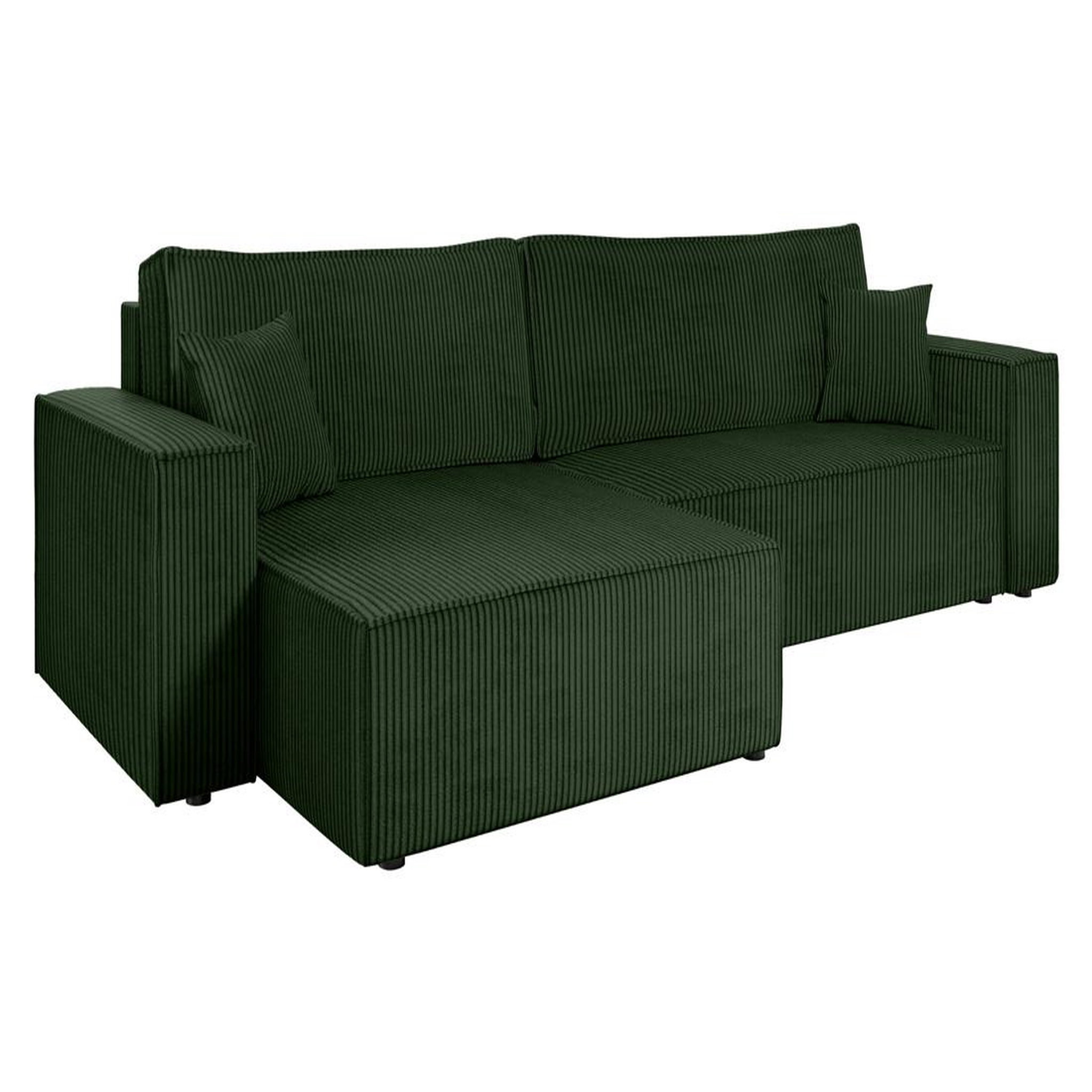 Voir la diapositive 5 : BEST MOBILIER Cezanne - canapé d'angle réversible 5 places convertible avec coffre en velours côtelé