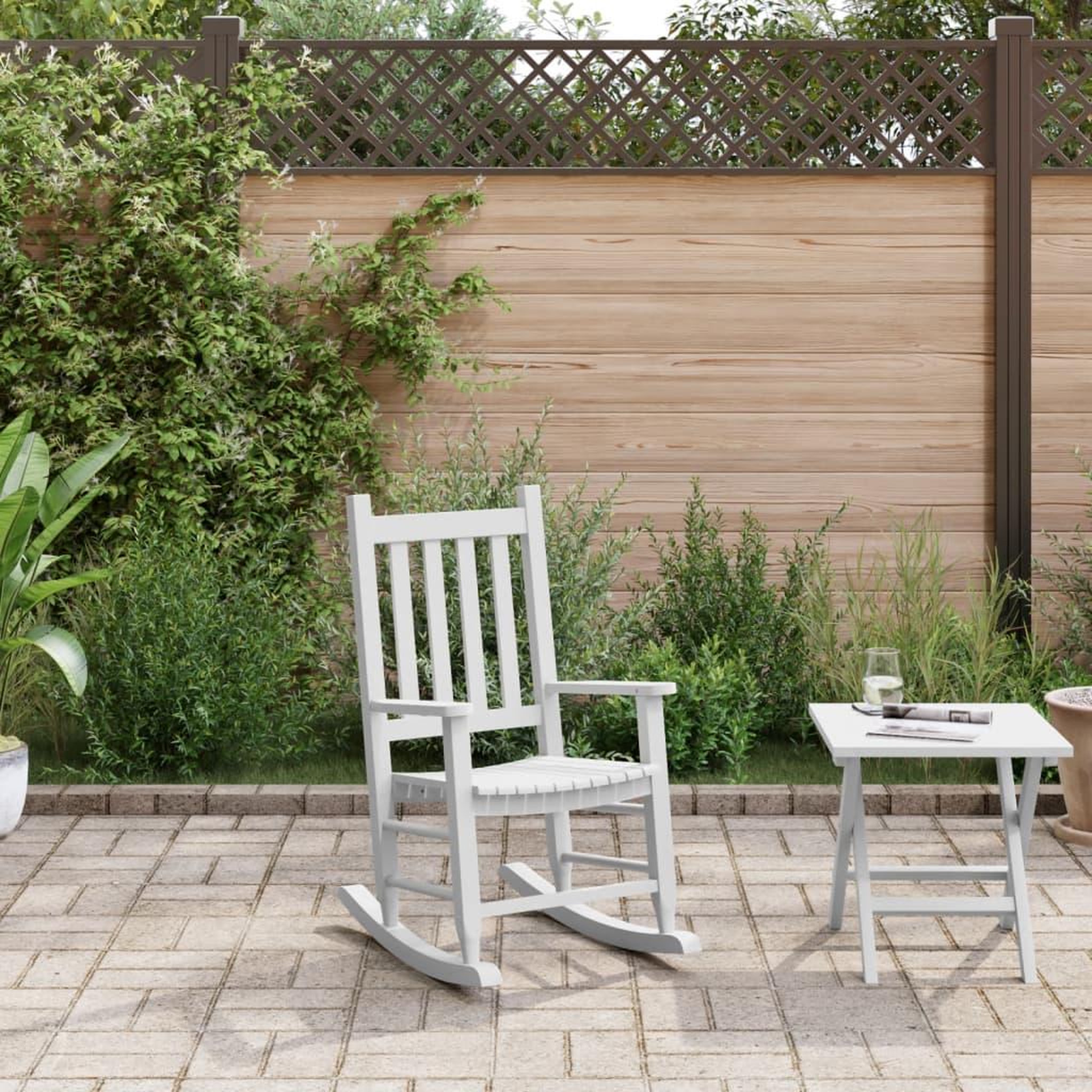 Voir la diapositive 3 : VIDAXL Chaise a bascule enfants blanc bois de peuplier massif