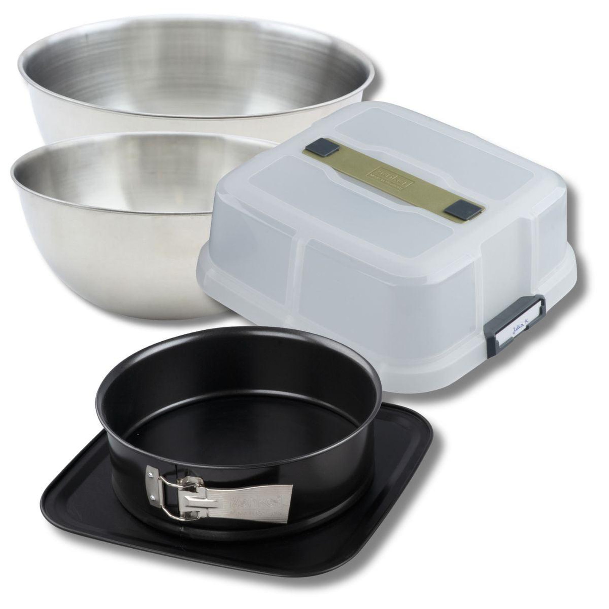 ZENKER Set de 4 ustensiles de pâtisserie moule à manqué bol à mixer et spatule de cuisine zenker bake click and go