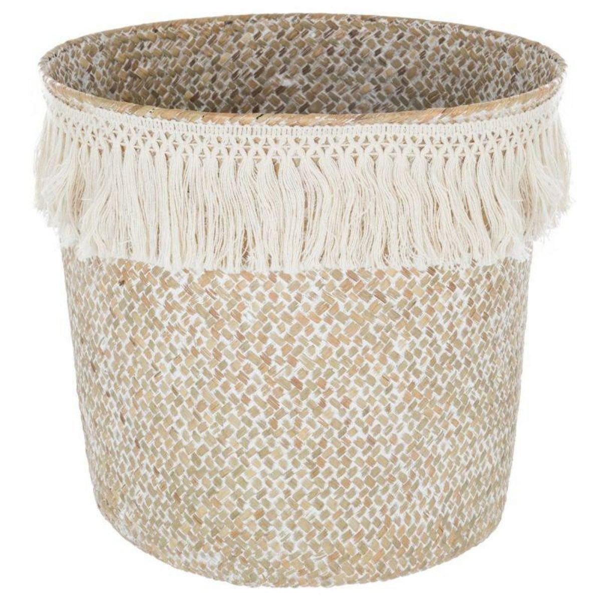  Panier de Rangement à Franges  Seagrass  26cm Beige