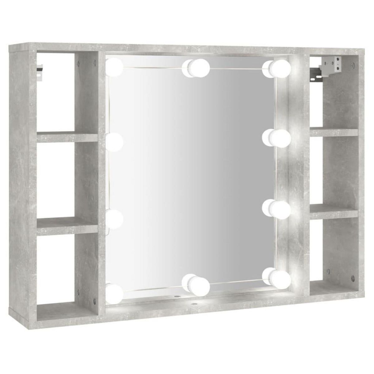 VIDAXL Armoire a miroir avec LED Gris beton 76x15x55 cm