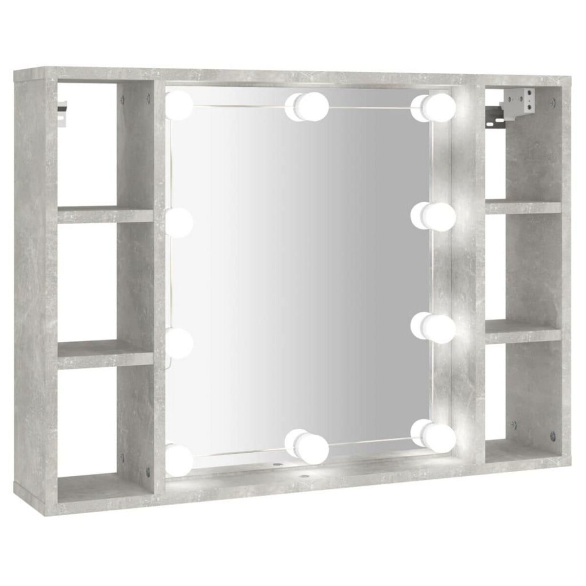 VIDAXL Armoire a miroir avec LED Gris beton 76x15x55 cm