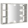 Voir la diapositive 2 : VIDAXL Armoire a miroir avec LED Gris beton 76x15x55 cm