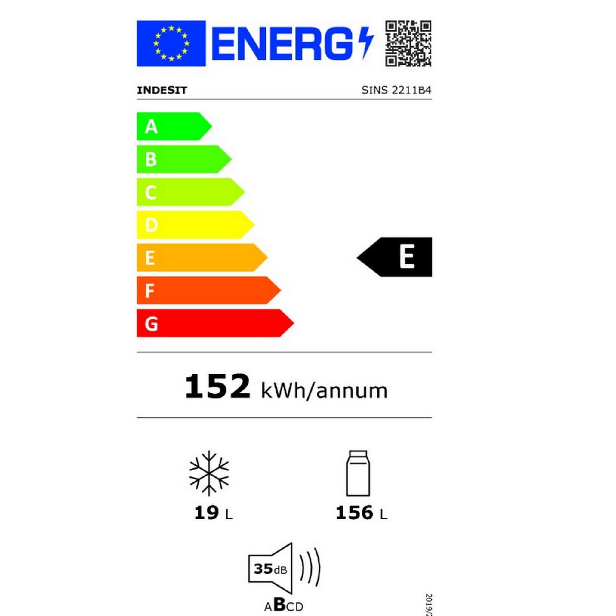 Voir la diapositive 2 : Indesit Réfrigérateur 1 porte intégrable à glissières 175l - sins2211b4