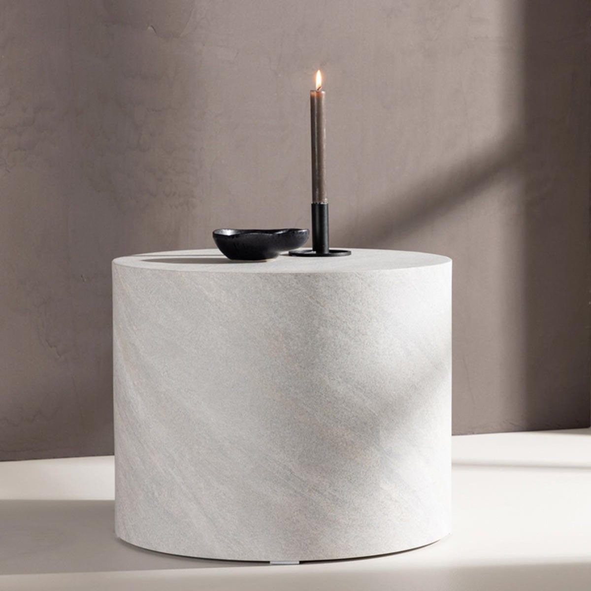 Paris Prix Table d'Appoint Ronde  York  50cm Gris