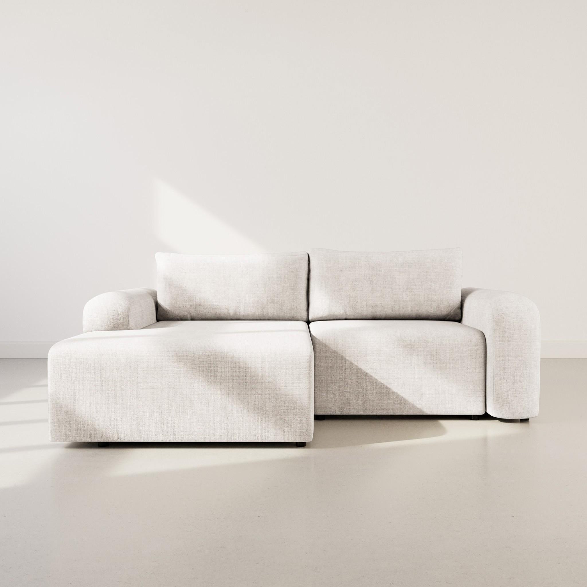Voir la diapositive 5 : BEST MOBILIER Rebecca - canapé d'angle gauche 4 places convertible avec coffre en velours texturé