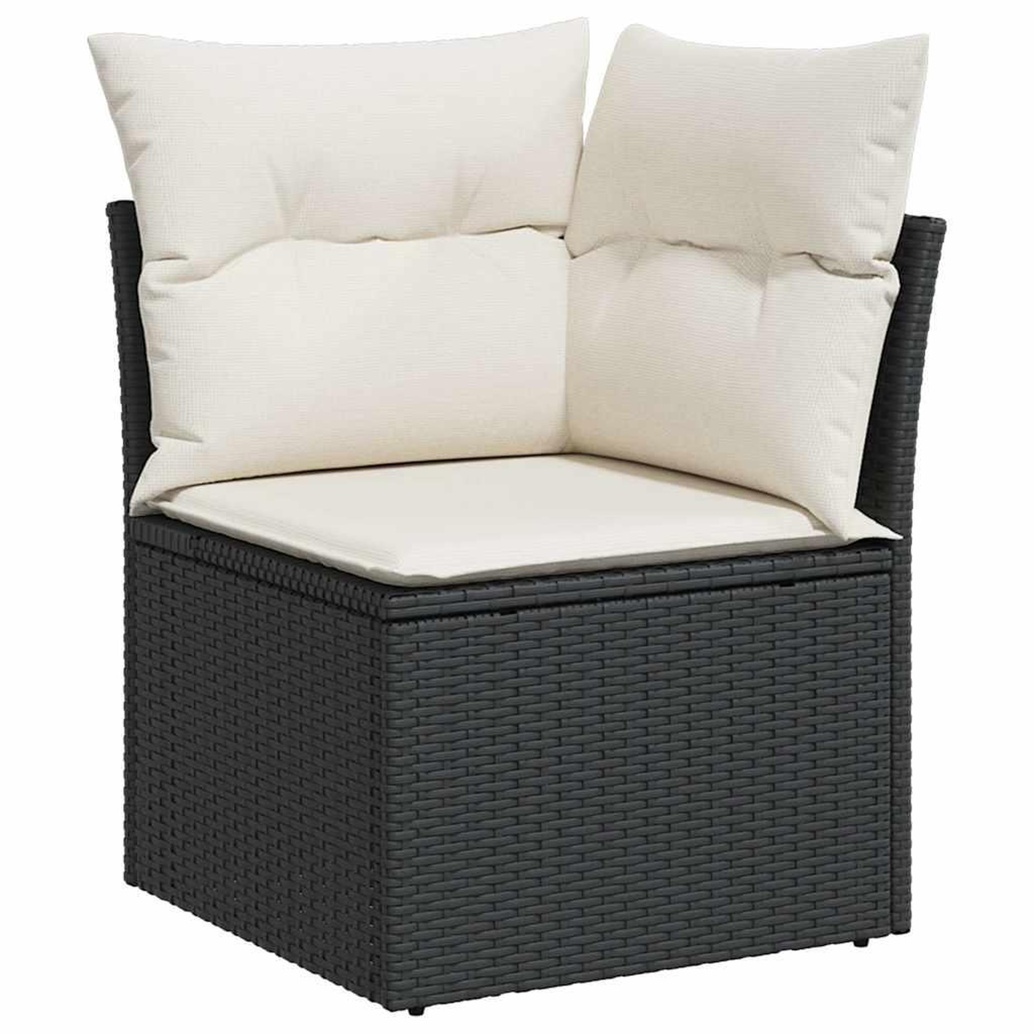 Voir la diapositive 4 : VIDAXL Salon de jardin 8 pcs avec coussins noir resine tressee