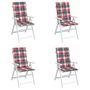 Voir la diapositive 4 : VIDAXL Coussins de chaise jardin dossier haut lot de 4 carreaux rouges