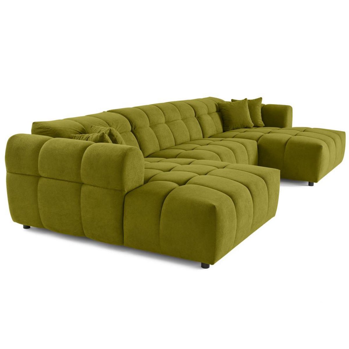 LISA DESIGN Ray - canapé panoramique en u 7 places en tissu texturé