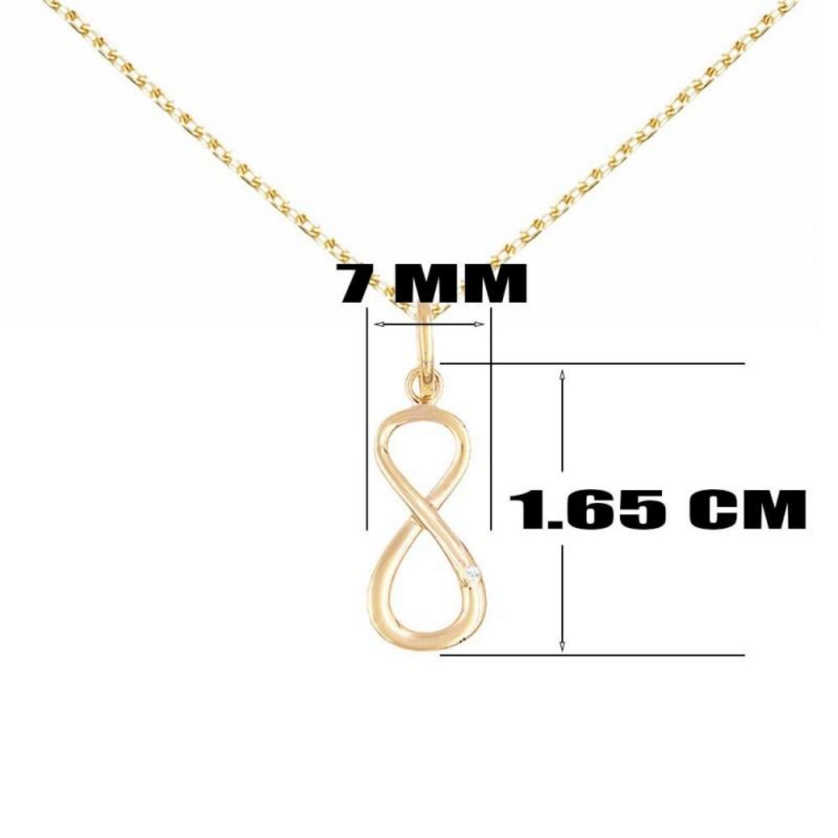 L'ATELIER D'AZUR Collier - Pendentif Or Jaune et Diamant - Motif Infini / Infinity - Chaine Dorée