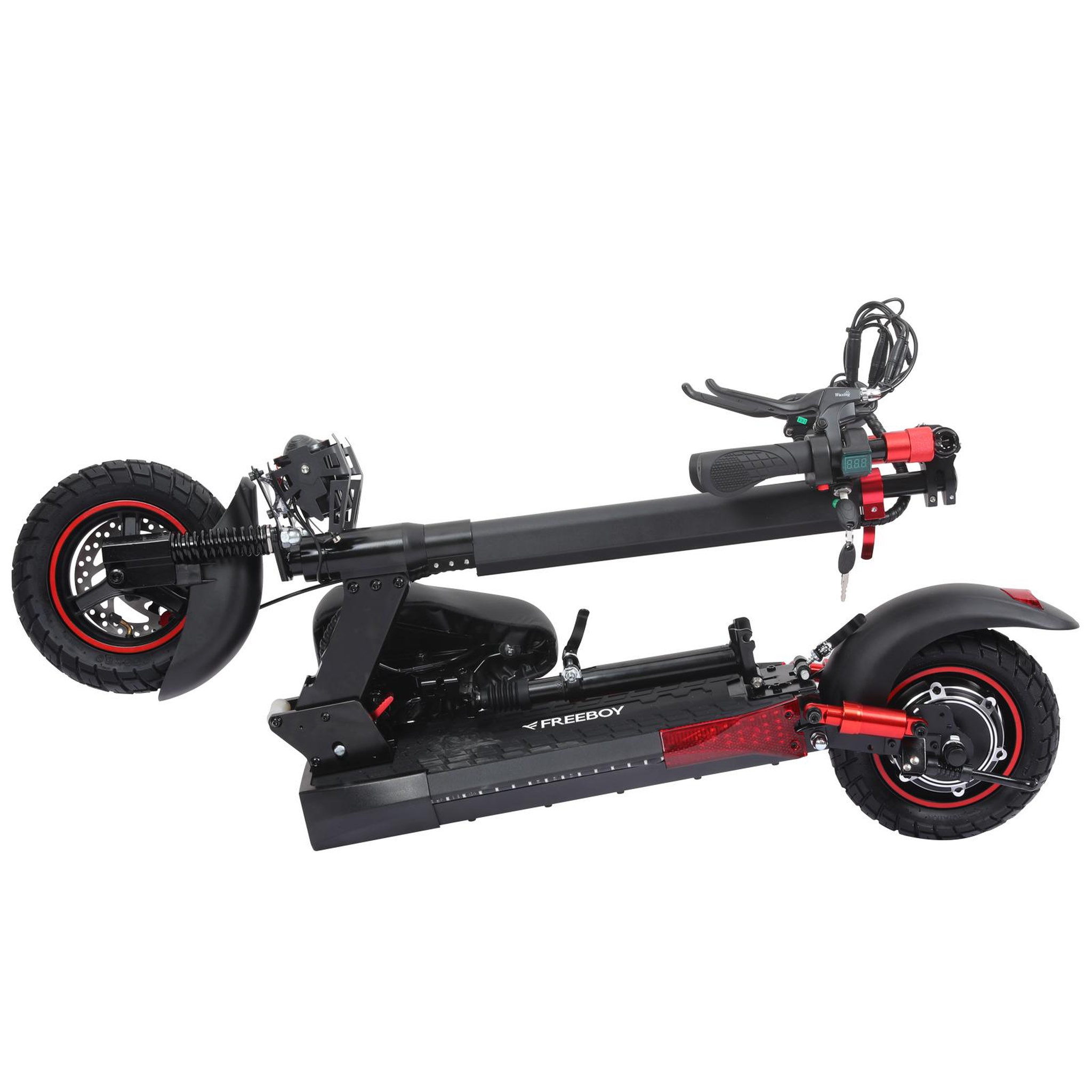 Voir la diapositive 4 : FREEBOY Trottinette électrique freeboy j01, 10 pouces tout-terrain, autonomie de 50 km, noire