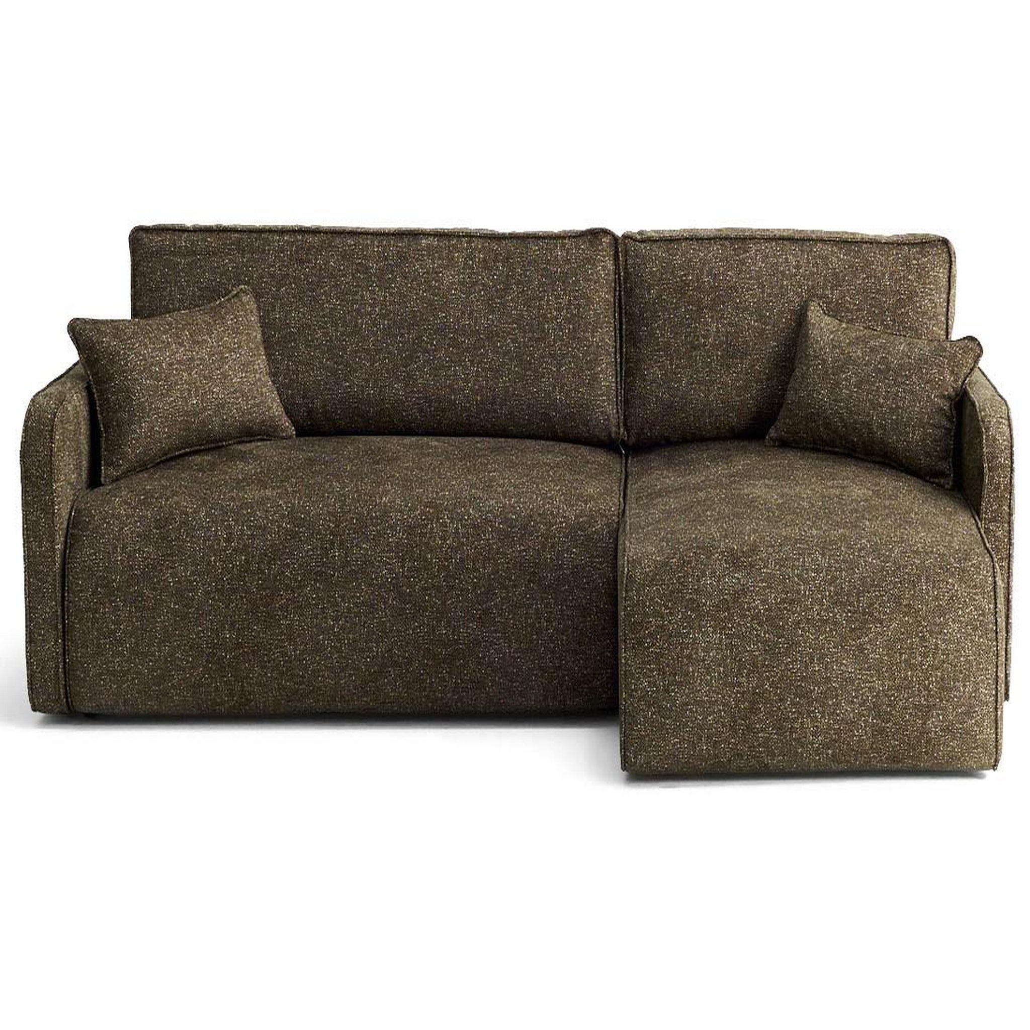 Voir la diapositive 1 : LISA DESIGN Apolline - canapé d'angle réversible 4 places convertible avec coffres en tissu moucheté