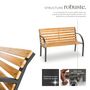 Voir la diapositive 4 : tectake Banc de jardin 2 places