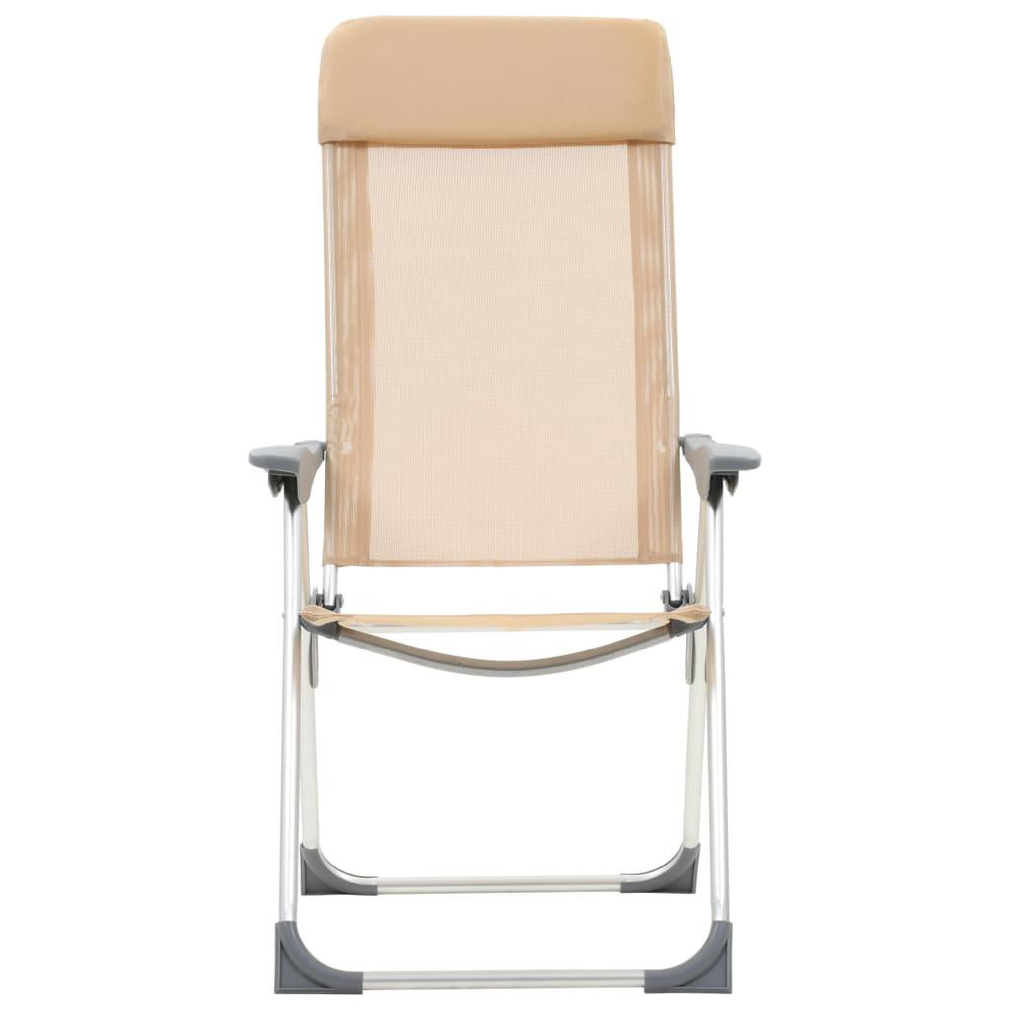 Voir la diapositive 4 : VIDAXL Chaises de camping pliables lot de 4 Creme Aluminium