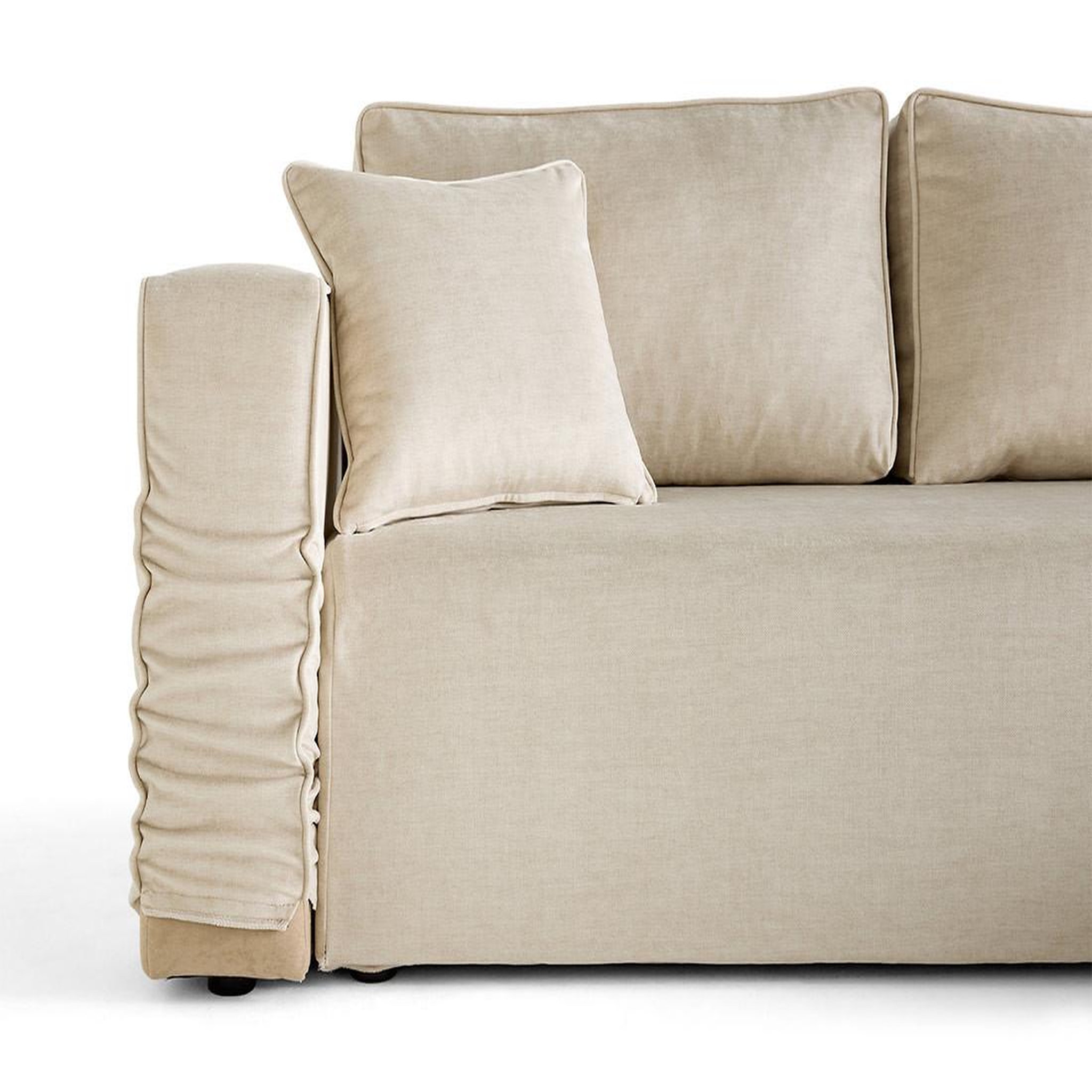 Voir la diapositive 3 : BEST MOBILIER Housse en velours pour canapé déhoussable topaze