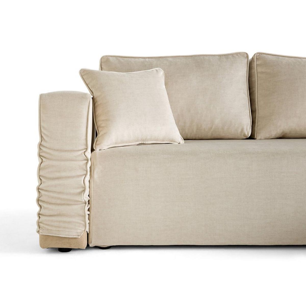 BEST MOBILIER Housse en velours pour canapé déhoussable topaze