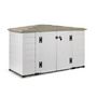 Voir la diapositive 2 : Coffre de rangement jardin rangement à vélo résine - 1930L - Beige et marron clair - BOX EVO 200