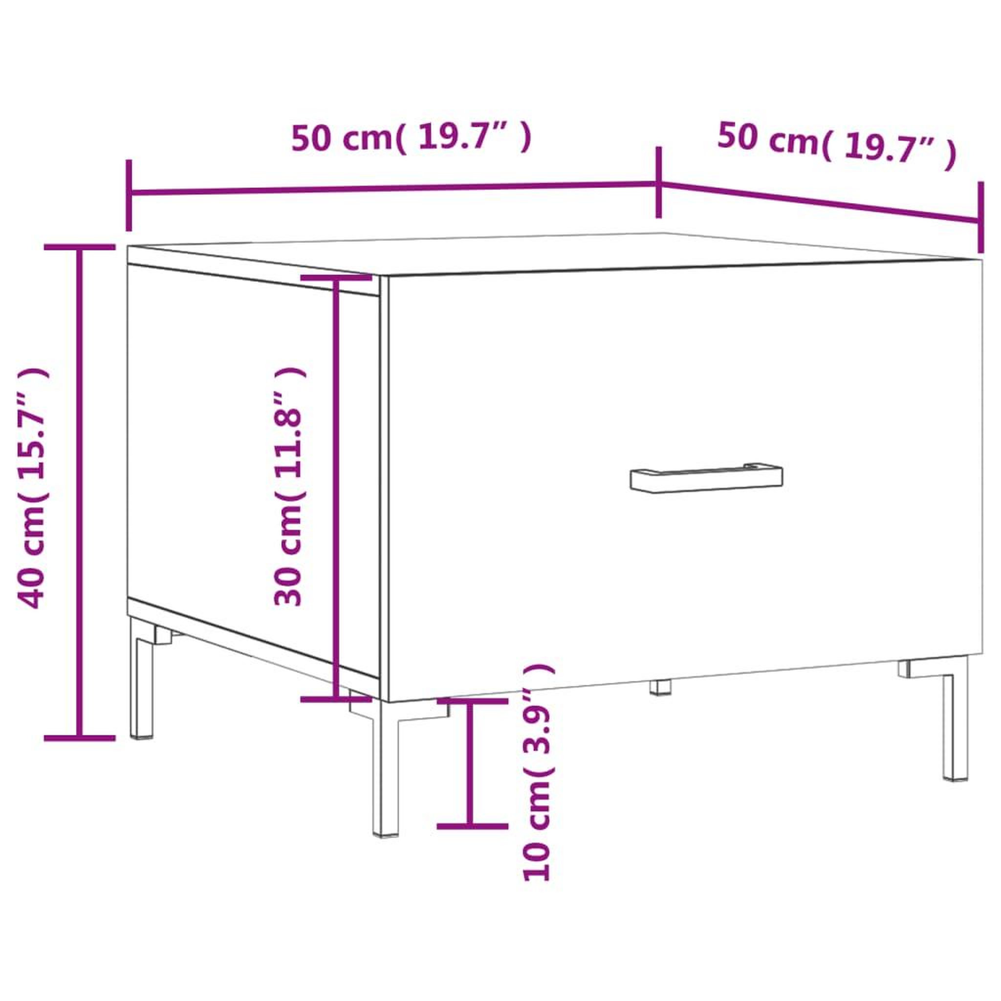Voir la diapositive 6 : VIDAXL Tables basses 2 pcs chene fume 50x50x40 cm bois d'ingenierie