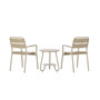 Voir la diapositive 3 : Paris Prix Ensemble Table d'Appoint de Jardin & 2 Chaises  Faro  55cm Beige