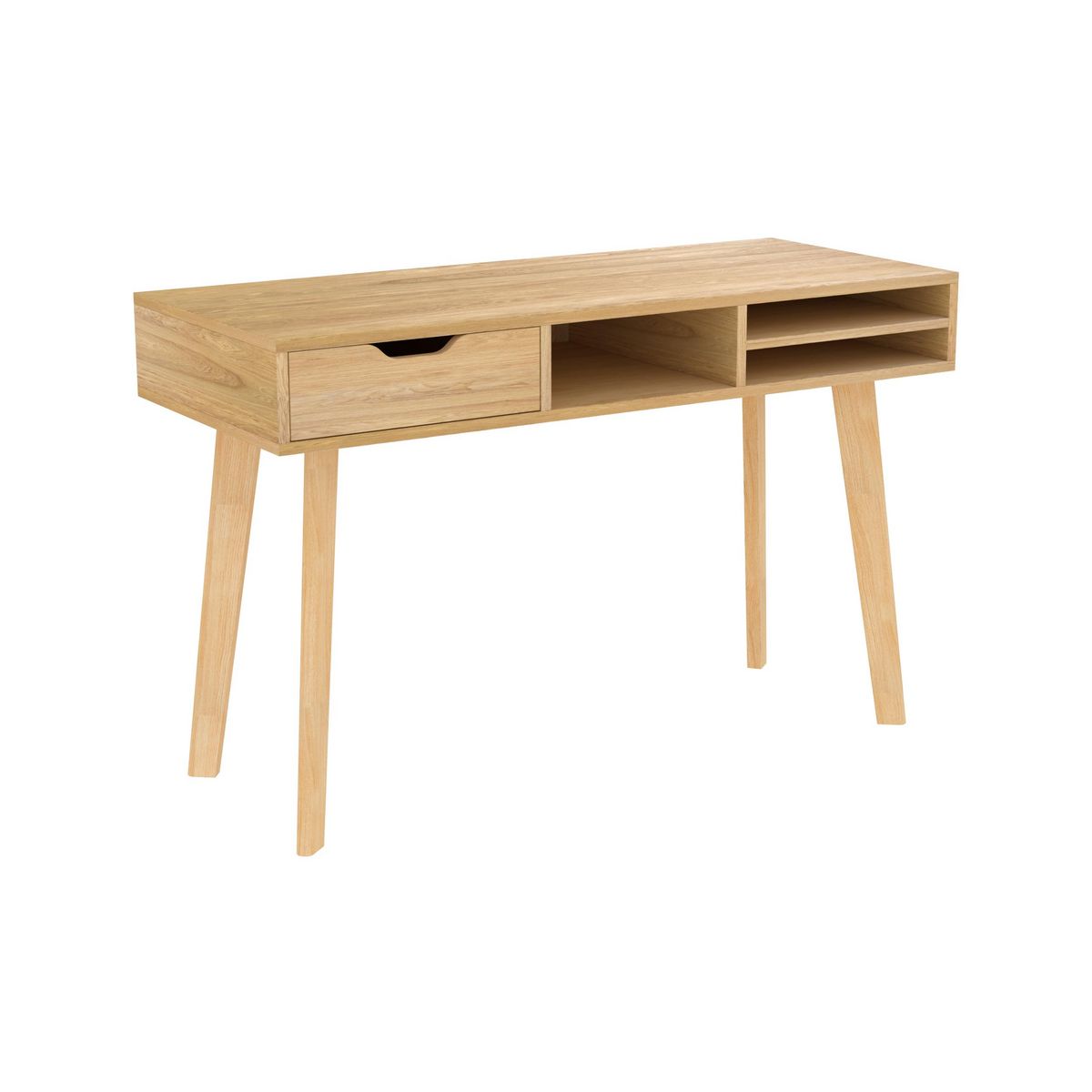 Rendez vous déco Bureau 1 tiroir et 3 niches en bois clair - Moka